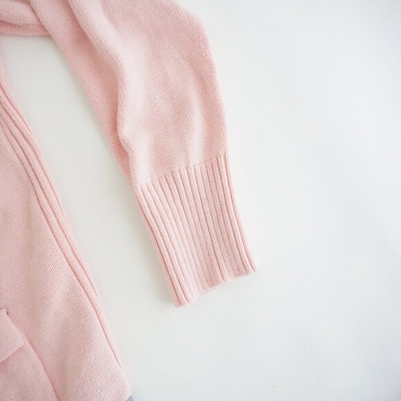 Chadwicks Of Boston Pink w Grey Trim Button Up Knit Cardigan Sweater M - Picture 5 of 10